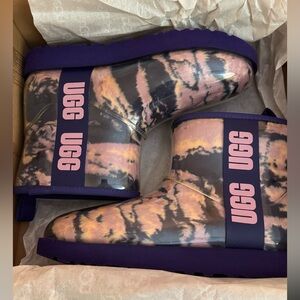UGG Purple & Pink Tie-Dye Short Rain Boots